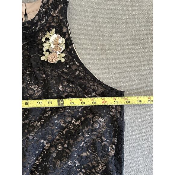 Vitg Sheer Lace Whimsygoth Fairy Goth Top Sequin Floral Applique Sleeveless XL - Picture 8 of 10